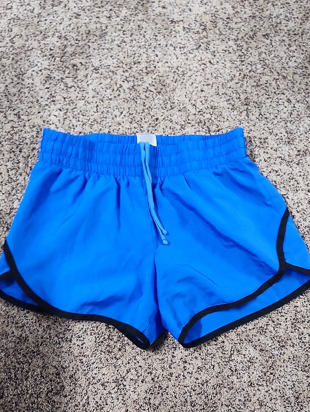 Women's Athletic Running Shorts - Bright Blue with Black Trim